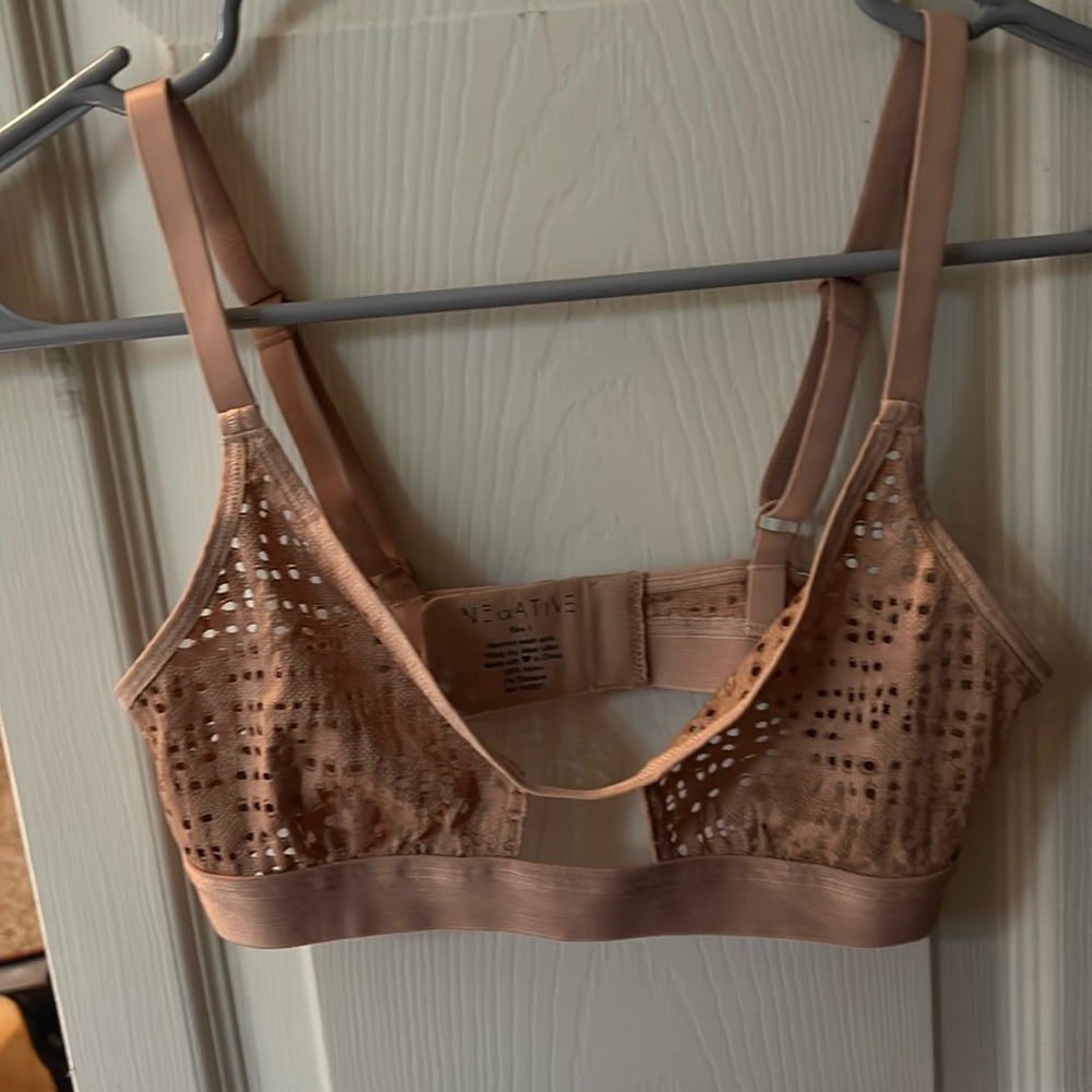Negative underwear eyelet lace cutout bra